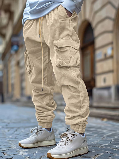 Pantalones Cargo Transpirables Con Cordón en la Cintura