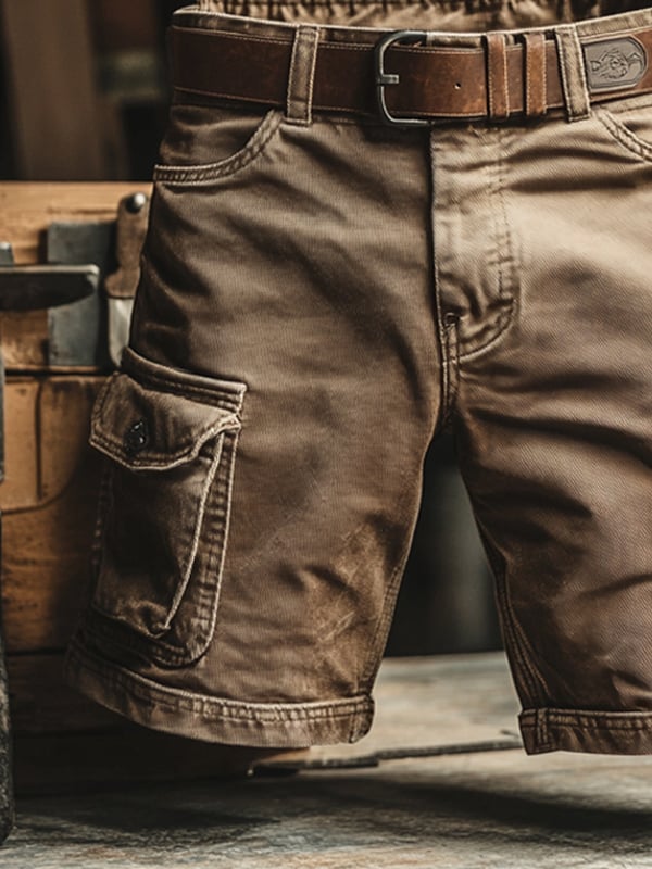 Shorts Cargo Multibolsillos "Novak" - Estilo Retro
