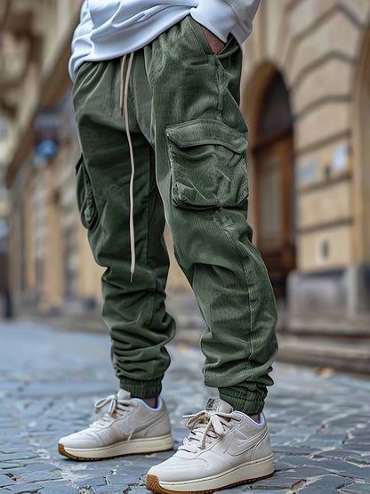 Pantalones Cargo Transpirables Con Cordón en la Cintura