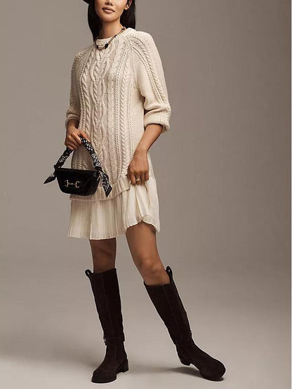 Mini vestido de punto con volado