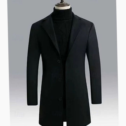 Alexander | Gabardina Larga Clásica de Lana con Botonadura Simple para Hombre