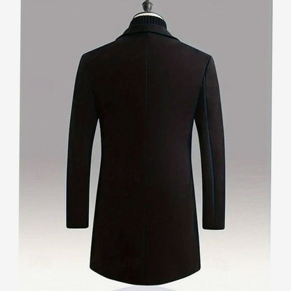 Alexander | Gabardina Larga Clásica de Lana con Botonadura Simple para Hombre