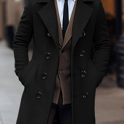 William | Gabardina de Lana con Doble Botonadura Clásica para Hombre