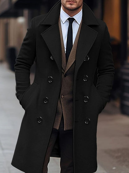 William | Gabardina de Lana con Doble Botonadura Clásica para Hombre