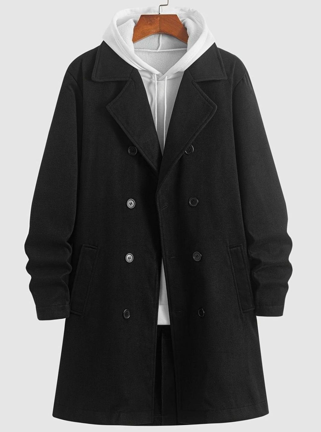 William | Gabardina de Lana con Doble Botonadura Clásica para Hombre