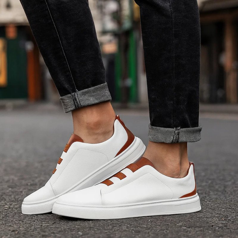 Oliver | Zapatillas de Piel sin Cordones con Elástico para Hombre