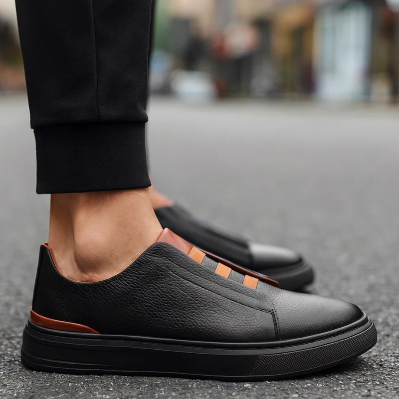 Oliver | Zapatillas de Piel sin Cordones con Elástico para Hombre