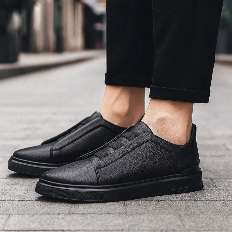 Oliver | Zapatillas de Piel sin Cordones con Elástico para Hombre