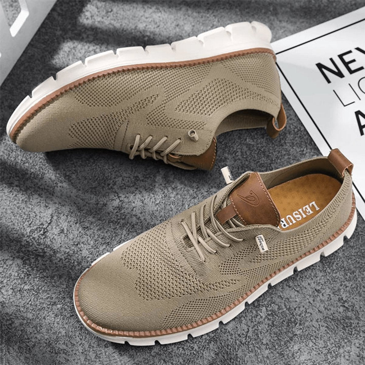 William | Zapatillas Casuales de Punto Ligeras y Transpirables con Cordones para Hombre