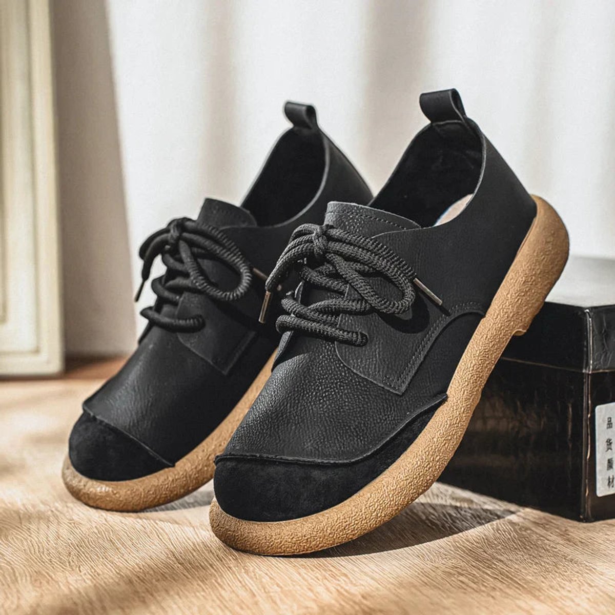 Daniel | Zapatos Casuales de Piel Ortopédicos Acolchados con Cordones para Hombre