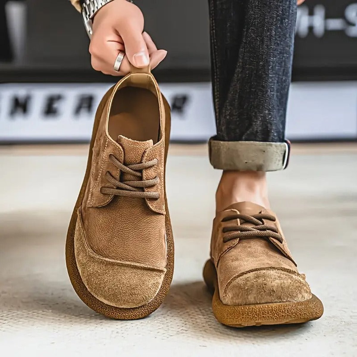Daniel | Zapatos Casuales de Piel Ortopédicos Acolchados con Cordones para Hombre