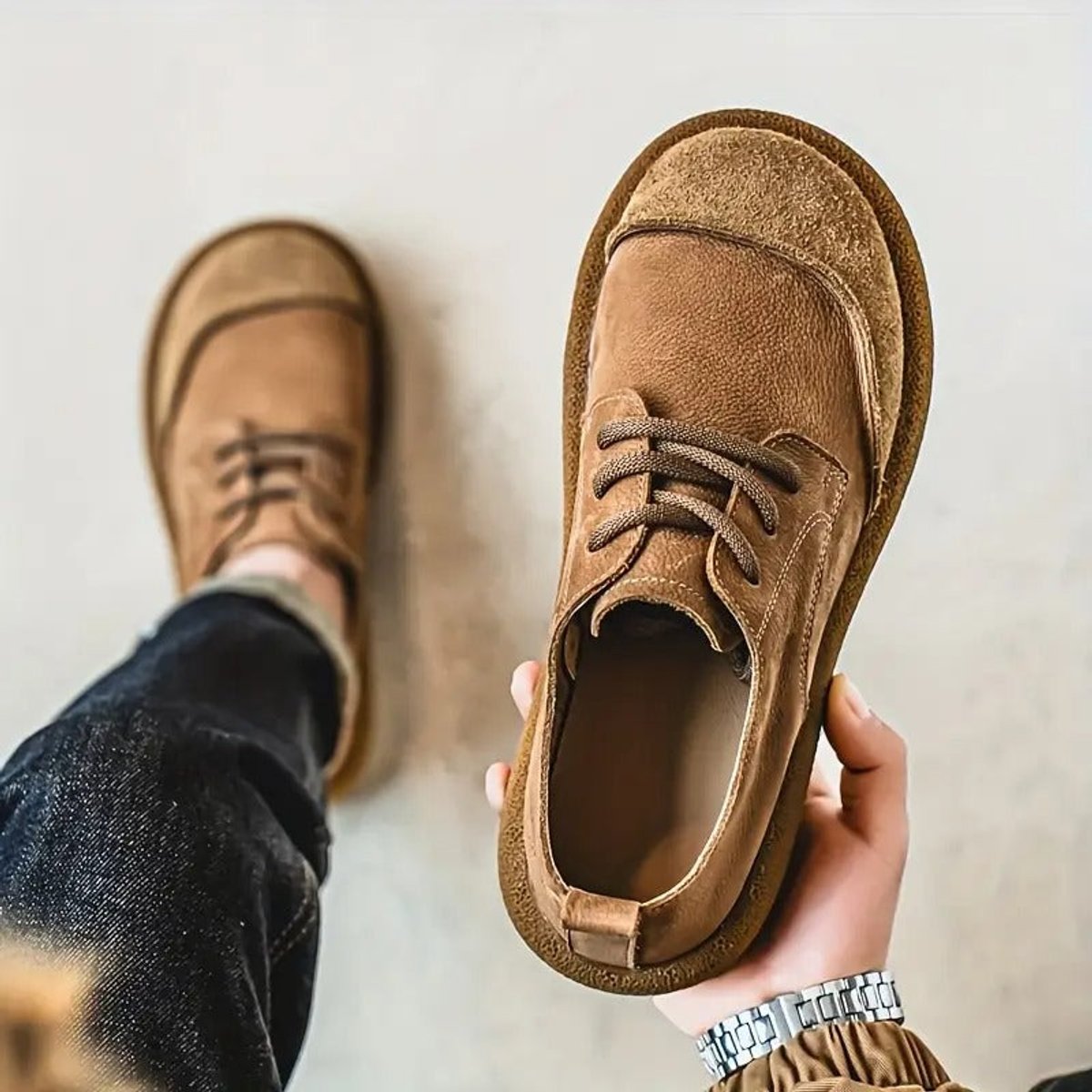 Daniel | Zapatos Casuales de Piel Ortopédicos Acolchados con Cordones para Hombre