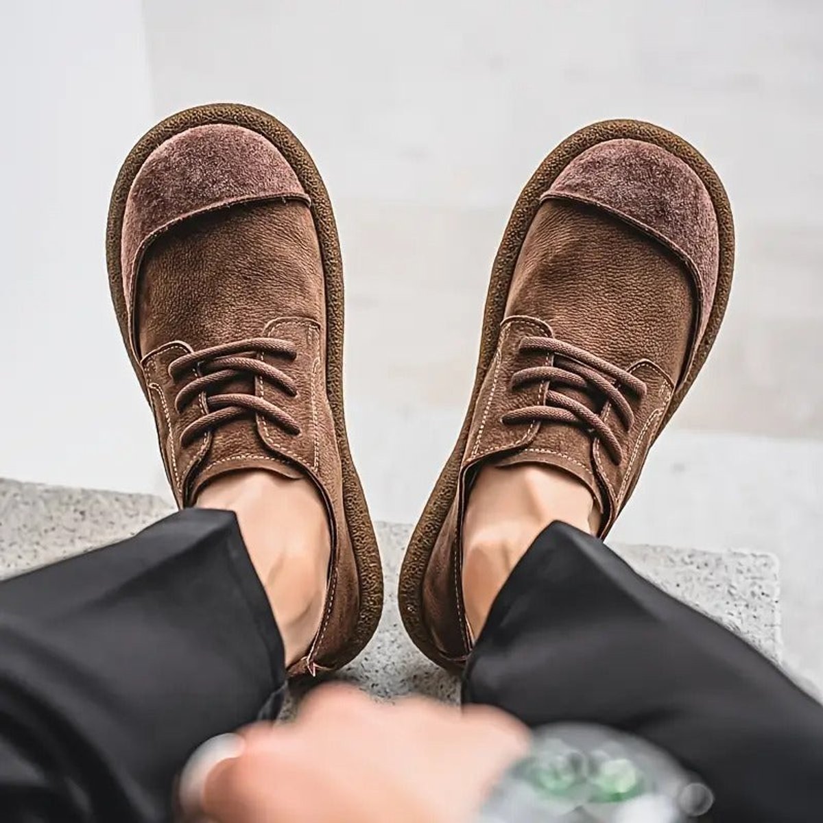 Daniel | Zapatos Casuales de Piel Ortopédicos Acolchados con Cordones para Hombre