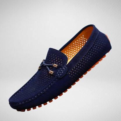 Sebastian | Mocasines de Ante Perforado sin Cordones para Hombre