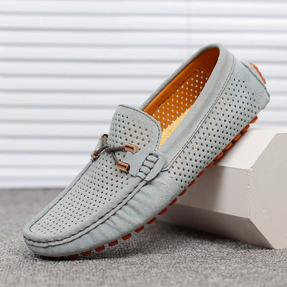 Sebastian | Mocasines de Ante Perforado sin Cordones para Hombre