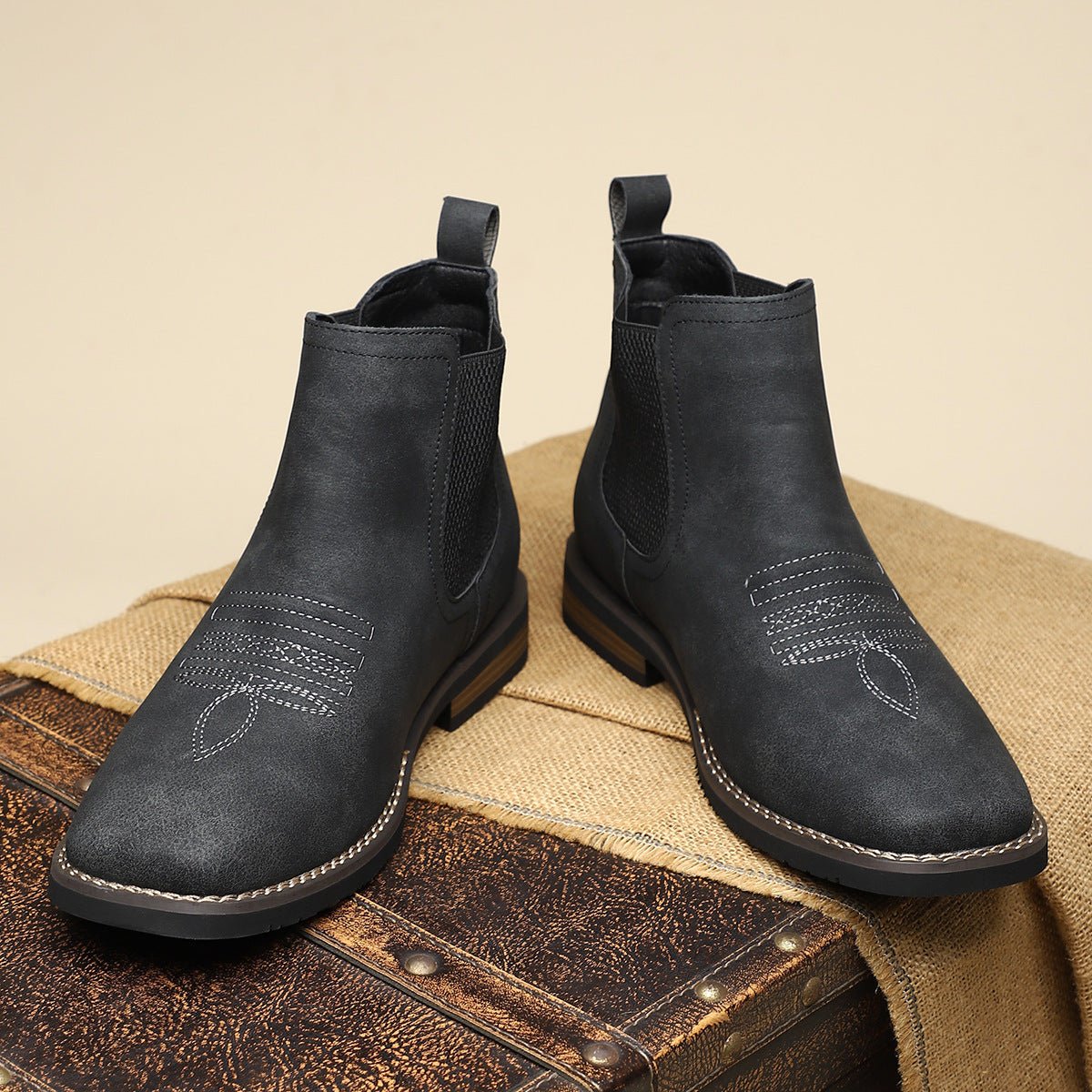 Daniel | Botines Chelsea Estilo Western sin Cordones para Hombre