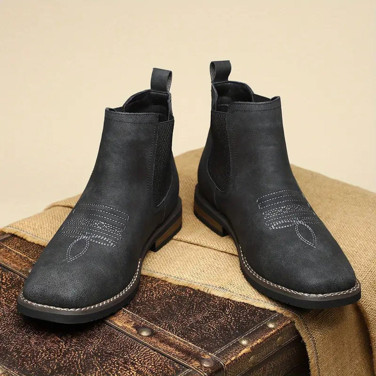 Daniel | Botines Chelsea Estilo Western sin Cordones para Hombre