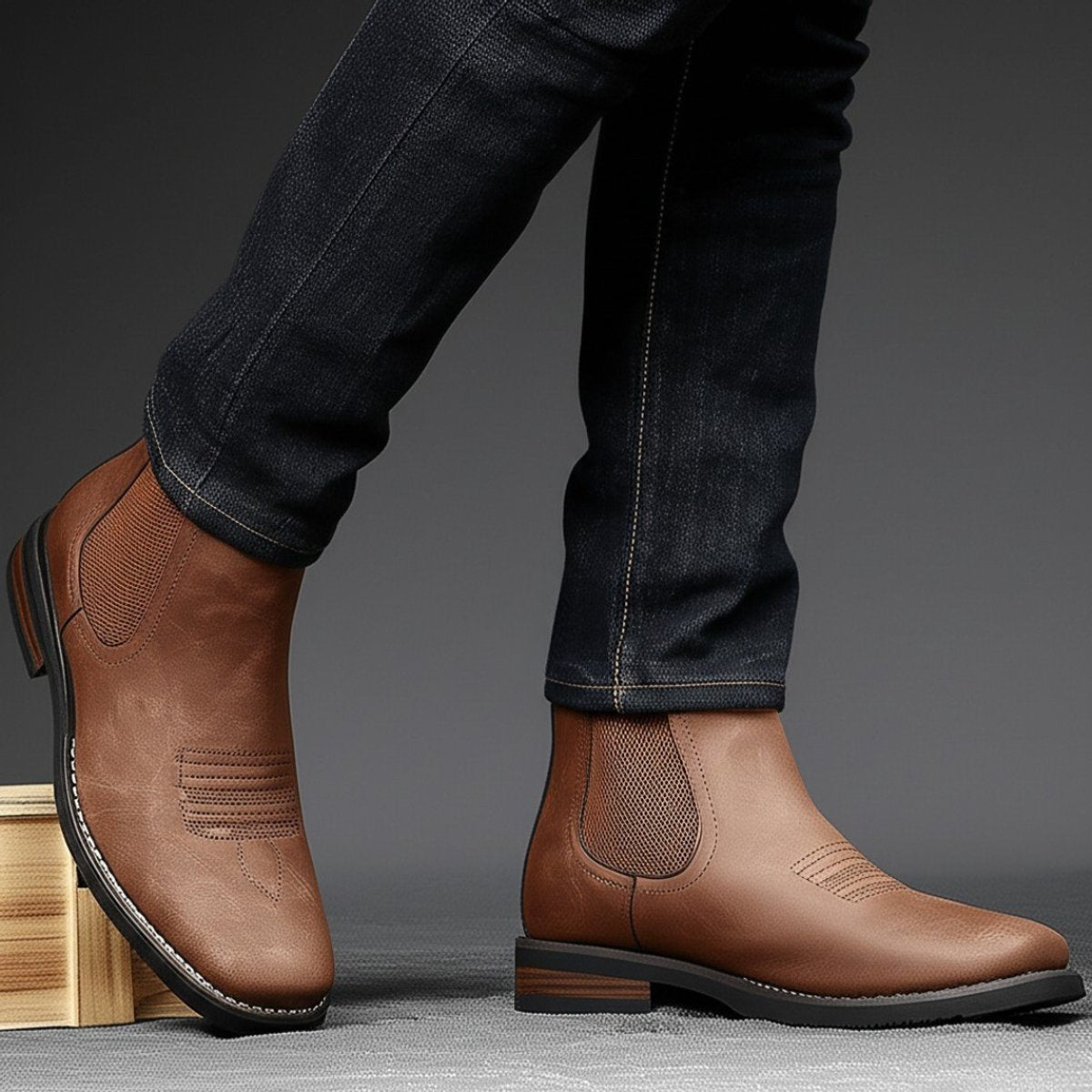 Daniel | Botines Chelsea Estilo Western sin Cordones para Hombre