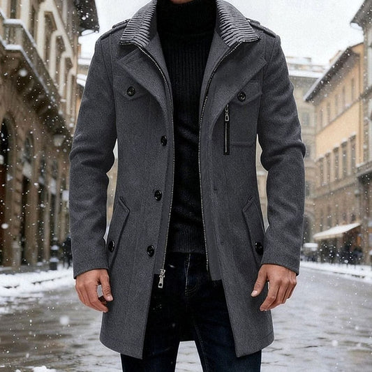 Sebastian | Gabardina de Lana con Doble Botonadura y Corte Sastre para Hombre