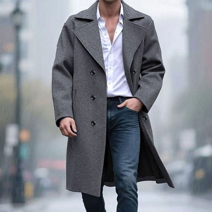 Sebastian | Gabardina Larga de Lana con Doble Botonadura para Hombre