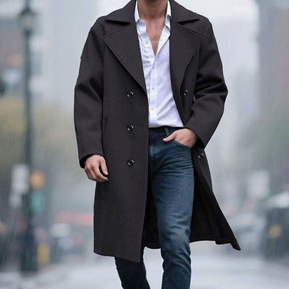 Sebastian | Gabardina Larga de Lana con Doble Botonadura para Hombre