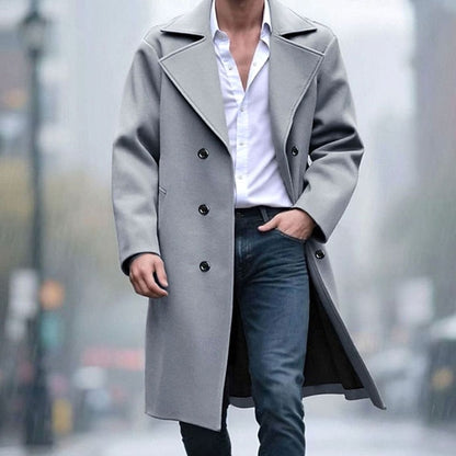 Sebastian | Gabardina Larga de Lana con Doble Botonadura para Hombre