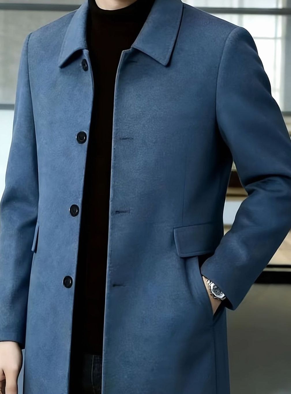 Samuel | Gabardina de Lana con Botonadura Simple y Corte Holgado para Hombre