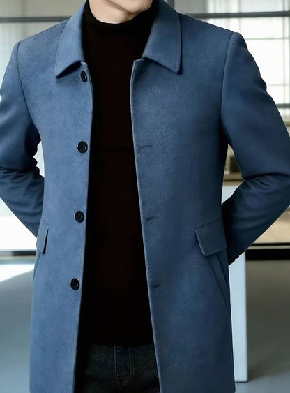 Samuel | Gabardina de Lana con Botonadura Simple y Corte Holgado para Hombre