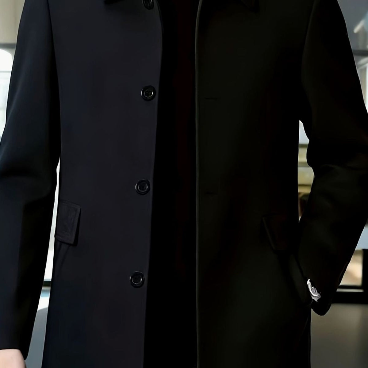 Samuel | Gabardina de Lana con Botonadura Simple y Corte Holgado para Hombre