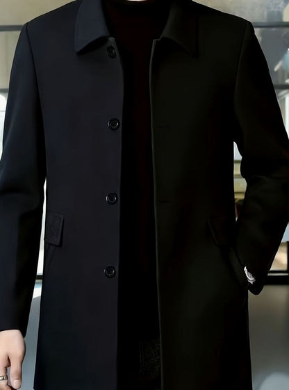 Samuel | Gabardina de Lana con Botonadura Simple y Corte Holgado para Hombre