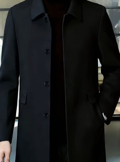 Samuel | Gabardina de Lana con Botonadura Simple y Corte Holgado para Hombre