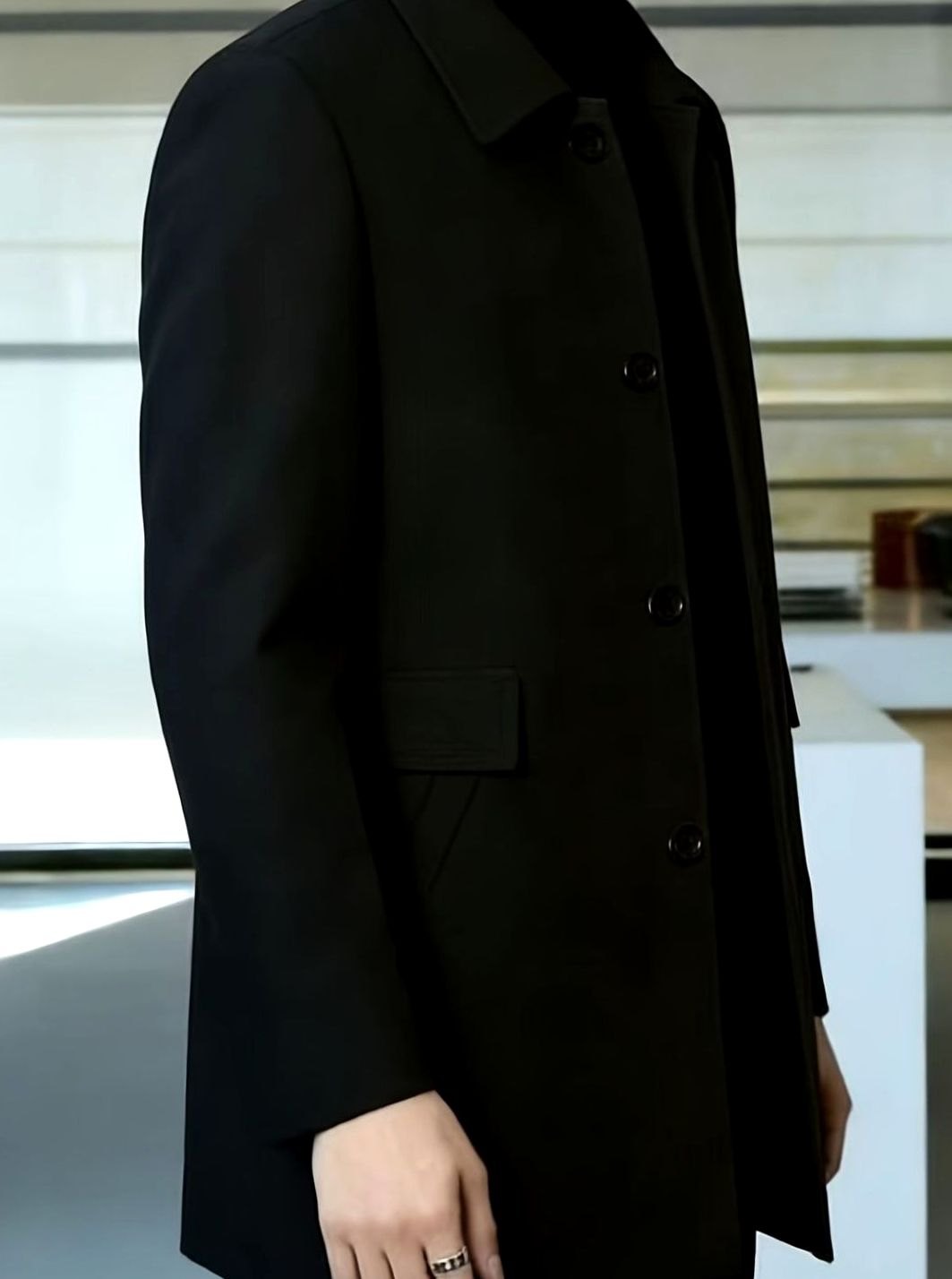 Samuel | Gabardina de Lana con Botonadura Simple y Corte Holgado para Hombre