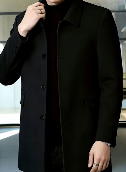 Samuel | Gabardina de Lana con Botonadura Simple y Corte Holgado para Hombre