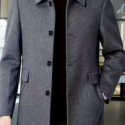 Samuel | Gabardina de Lana con Botonadura Simple y Corte Holgado para Hombre