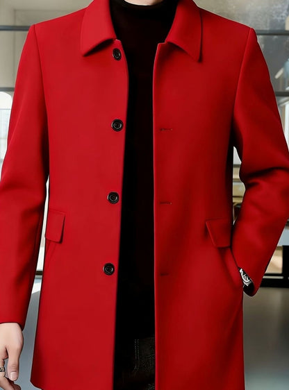 Samuel | Gabardina de Lana con Botonadura Simple y Corte Holgado para Hombre