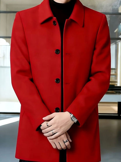 Samuel | Gabardina de Lana con Botonadura Simple y Corte Holgado para Hombre