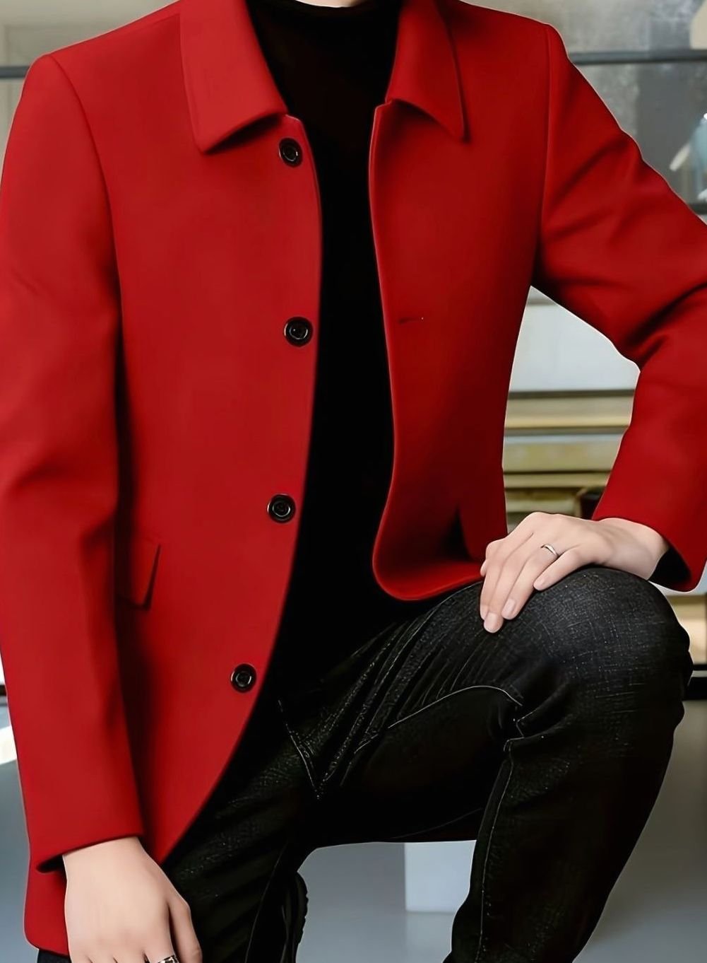 Samuel | Gabardina de Lana con Botonadura Simple y Corte Holgado para Hombre