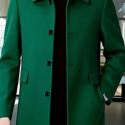 Samuel | Gabardina de Lana con Botonadura Simple y Corte Holgado para Hombre