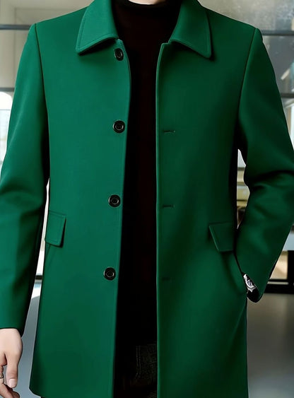 Samuel | Gabardina de Lana con Botonadura Simple y Corte Holgado para Hombre
