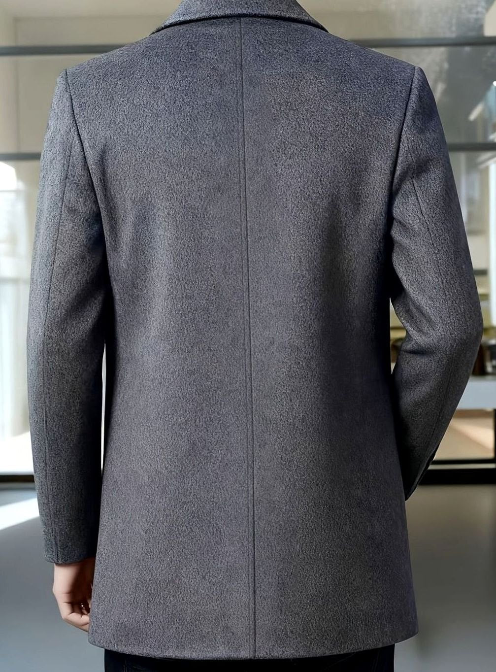 Samuel | Gabardina de Lana con Botonadura Simple y Corte Holgado para Hombre