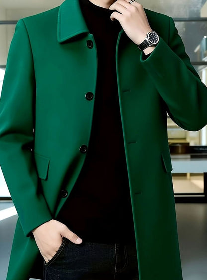 Samuel | Gabardina de Lana con Botonadura Simple y Corte Holgado para Hombre