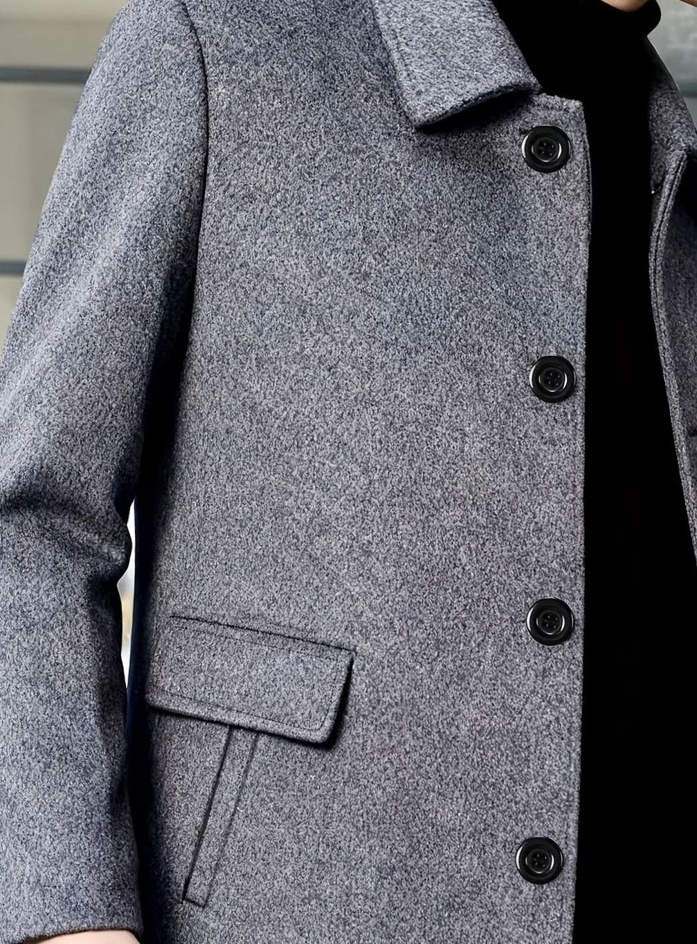 Samuel | Gabardina de Lana con Botonadura Simple y Corte Holgado para Hombre
