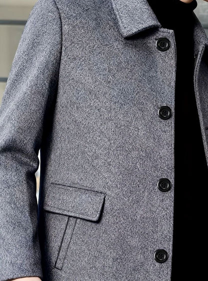 Samuel | Gabardina de Lana con Botonadura Simple y Corte Holgado para Hombre