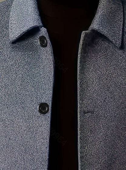 Samuel | Gabardina de Lana con Botonadura Simple y Corte Holgado para Hombre