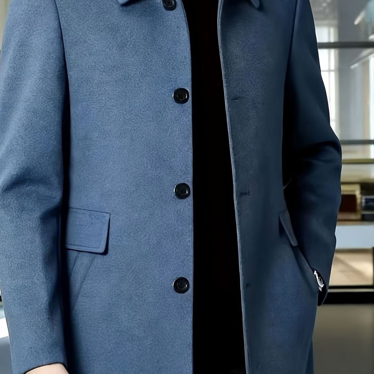 Samuel | Gabardina de Lana con Botonadura Simple y Corte Holgado para Hombre