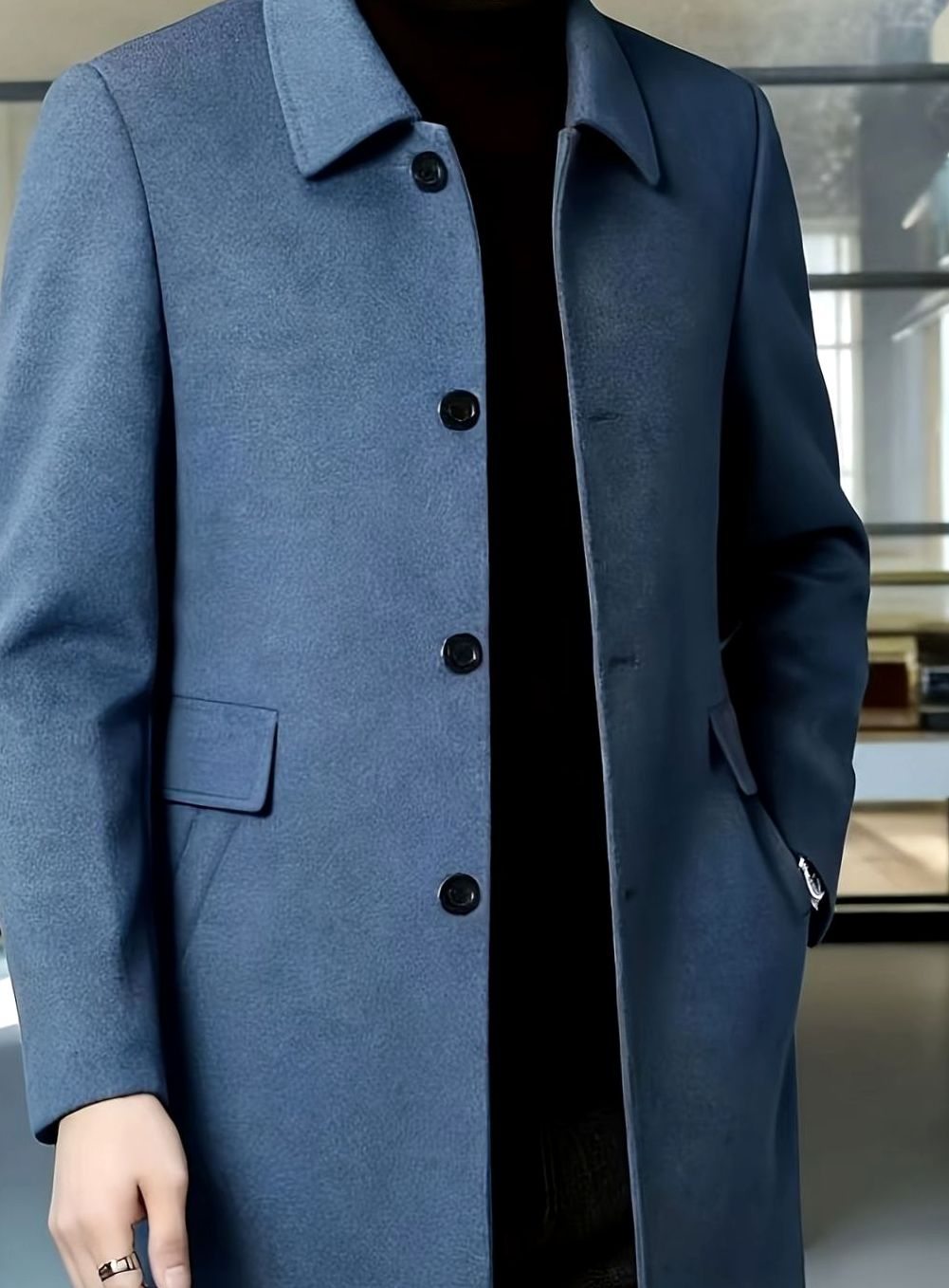 Samuel | Gabardina de Lana con Botonadura Simple y Corte Holgado para Hombre
