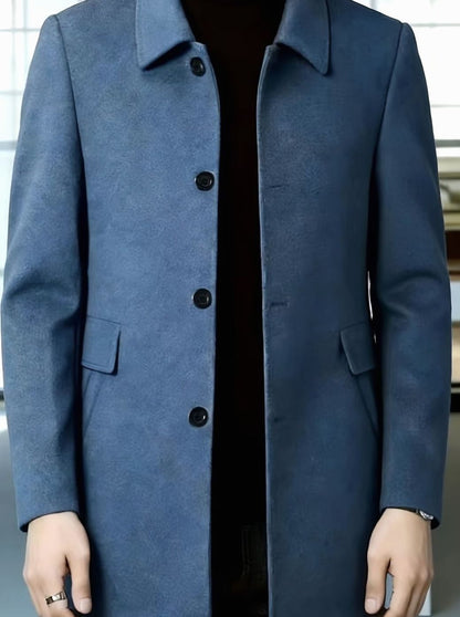 Samuel | Gabardina de Lana con Botonadura Simple y Corte Holgado para Hombre