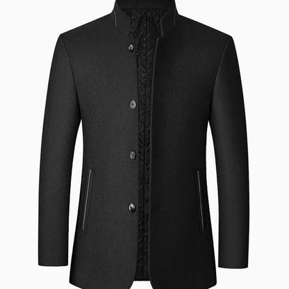 Nathan | Gabardina de Lana con Cuello Alto para Hombre