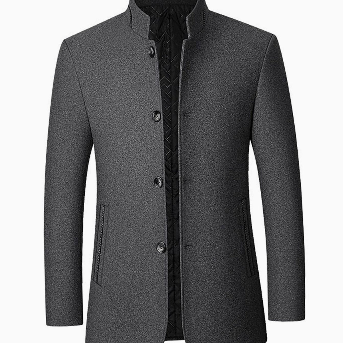 Nathan | Gabardina de Lana con Cuello Alto para Hombre