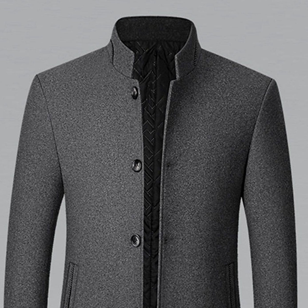 Nathan | Gabardina de Lana con Cuello Alto para Hombre